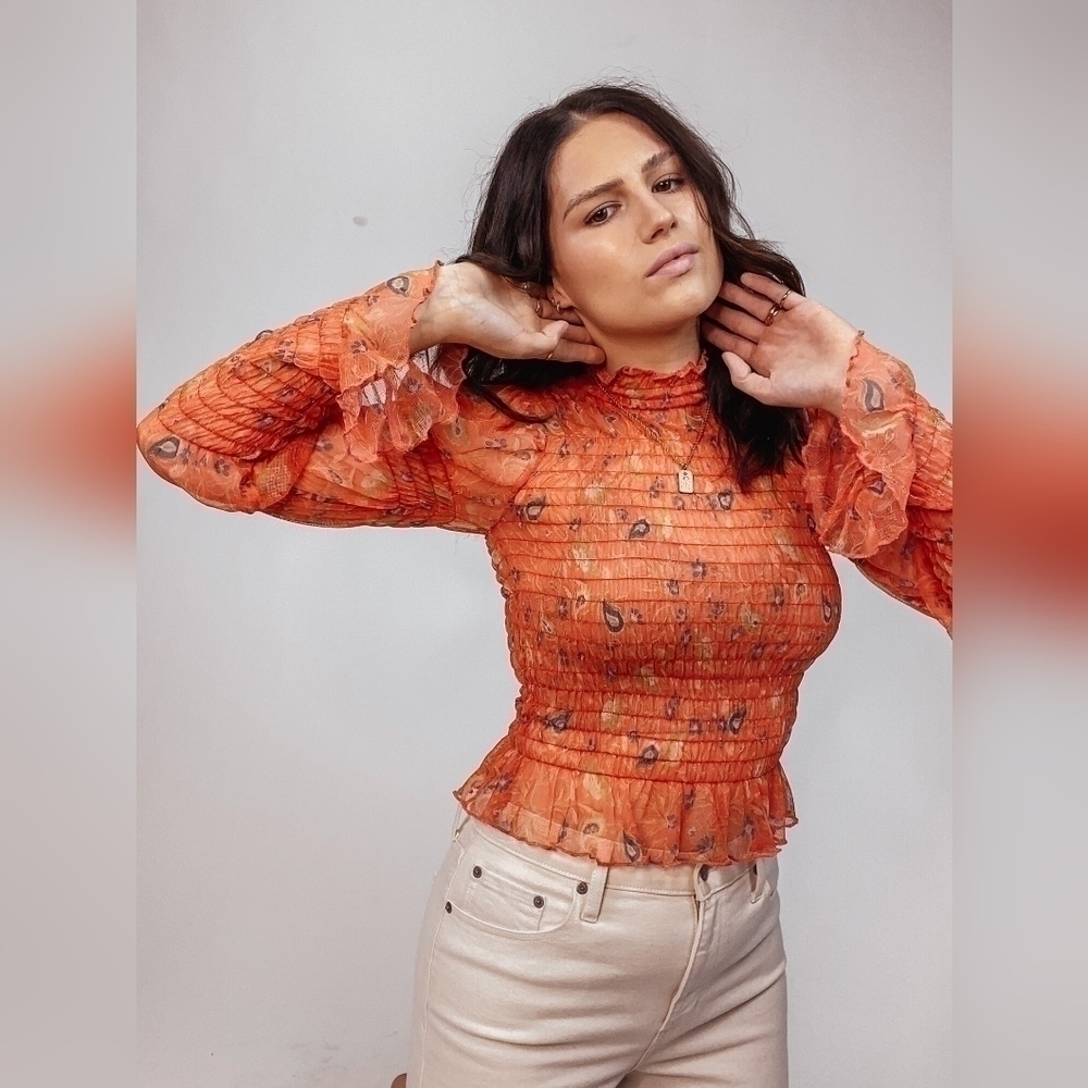 Free People ✨️ Hello There Top, Size M, Grenadine Combo Colors EUC! - Picture 6 of 7